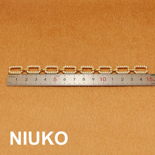 NIUKO 超长闪钻时尚金属链条加长服装辅料水钻配饰品箱包链子扣圈 - 图3