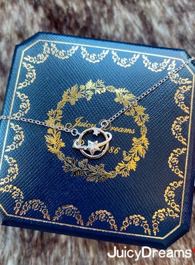 法国设计师风镂空星球宇宙银项链