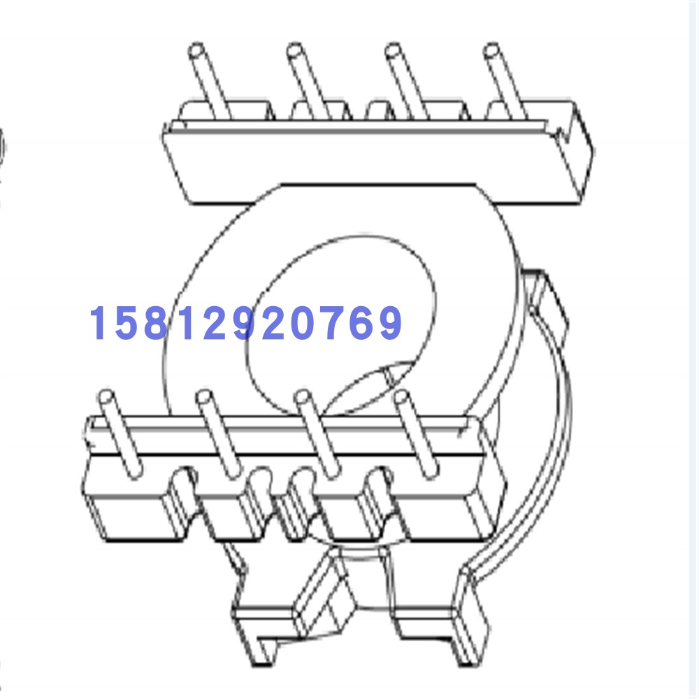 PQ20高频变压器磁芯骨架立式4+5针-图3