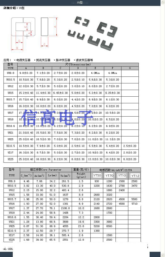 UU16共模电感UU16UF16多槽骨架加UU16磁芯高导镜面加UU16卡子-图2