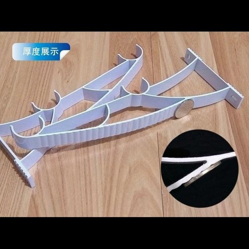 加长型窗帘杆罗马杆支架/白色铝合金双开口支架/适用于双杆打孔环 - 图2