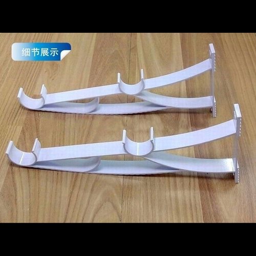 加长型窗帘杆罗马杆支架/白色铝合金双开口支架/适用于双杆打孔环 - 图1