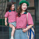 Baby, small-month-old parent-child outfit, family of three summer Polo shirt, crawling clothes, 100 days old, taking photos of mother and daughter mother and child T-shirt