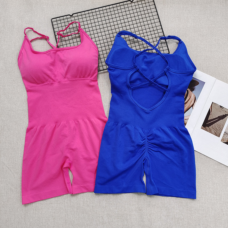 健身服带胸垫吊带透气瑜伽服女性感蜜桃臀无缝欧美风连体瑜伽服,淘宝优惠券,粉丝福利购,淘宝优惠卷