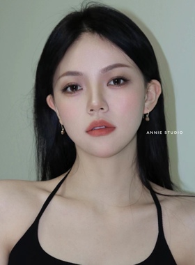 复古铜镀真金女恶魔之眼耳饰小众