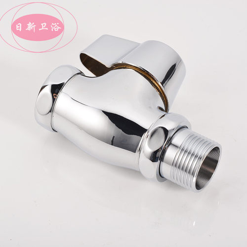 全铜加厚快开冲水阀厕所蹲便器大便池旋转手拧手动开关阀门冲洗阀 - 图2