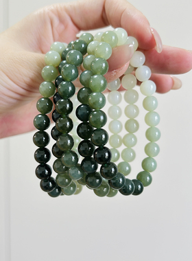 和田玉手链女款晴水绿渐变手串玉石手饰送女友闺蜜生日礼物