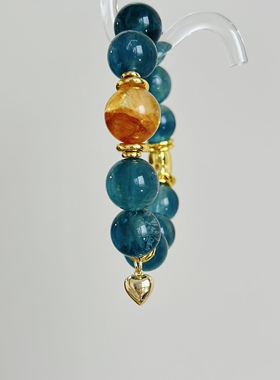 【蓝调威士忌】卡15蓝调天然莹黄胶花单圈设计款手串