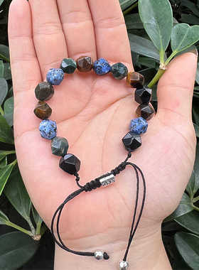 多宝虎石轻奢手链环珠情侣手链男女生日礼物编织手串