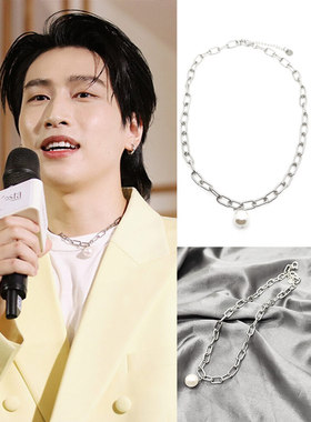 柏博bible同款钛钢圈环珍珠项链