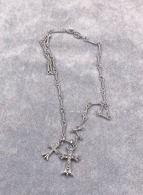 雪梨 同款十字架镀银镀金镶十字架项链吊坠ins国潮嘻哈说唱男女皆