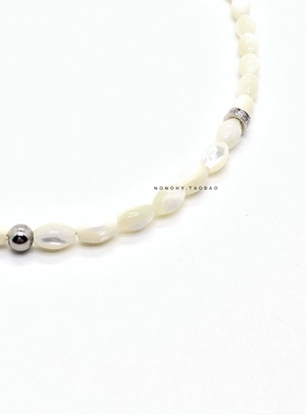 贺峻霖同款贝壳珠钛钢项链嘻哈