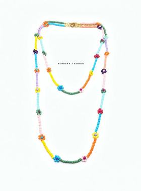 宋妍发同款串珠个性毛衣链项链