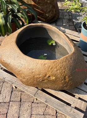 天然整石缸石钵深水池自然随形