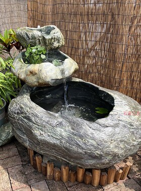庭院大缸鱼池装饰造景流水摆件