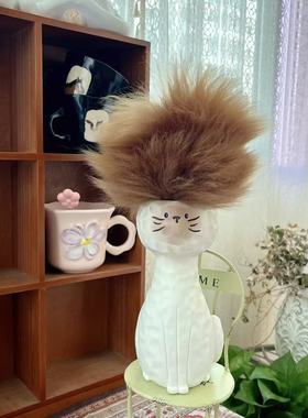 创意猫咪收纳桶+羊毛除尘掸 多功能收纳桶 家用清洁掸子 收纳摆件