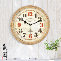 Eurostyle big number antique personality fashion hanging bell modern living room round silent clock American field quartz clock table