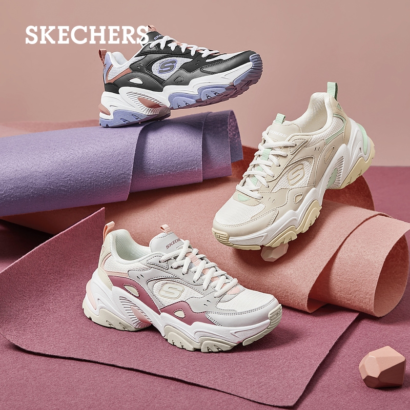 Skechers斯凯奇夏季女鞋复古厚底老爹鞋潮流机甲鞋休闲运动熊猫鞋 - 图3