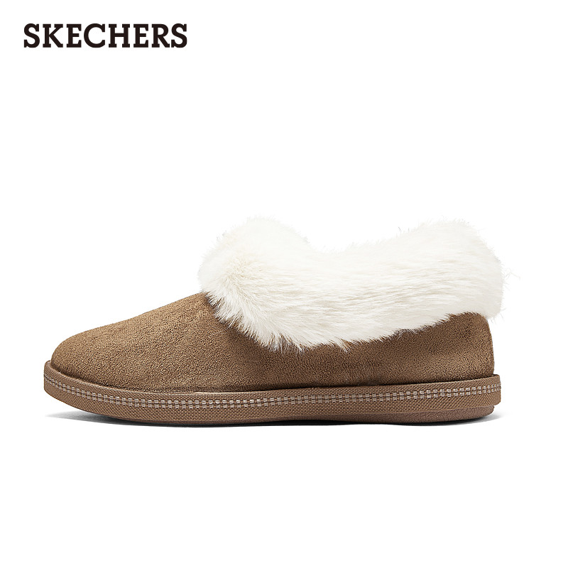 斯凯奇冬季女时尚加绒保暖毛毛鞋短靴舒适轻质乐福鞋舒适棉鞋冬靴,淘宝优惠券,粉丝福利购,淘宝优惠卷