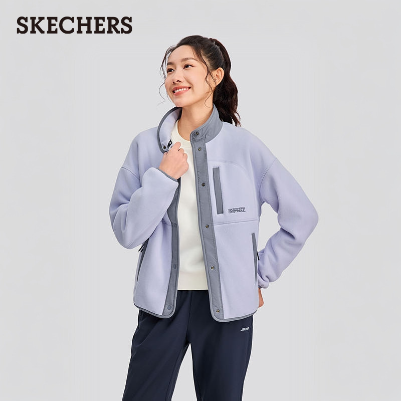 斯凯奇秋冬流行女时尚百搭摇粒绒保暖外套柔软面料舒适休闲短外套,淘宝优惠券,粉丝福利购,淘宝优惠卷