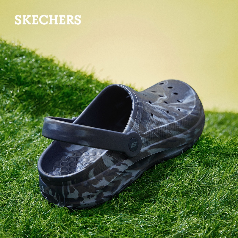 【刘宇同款】Skechers斯凯奇晕染泡泡鞋夏新款男鞋厚底外穿洞洞鞋-图1