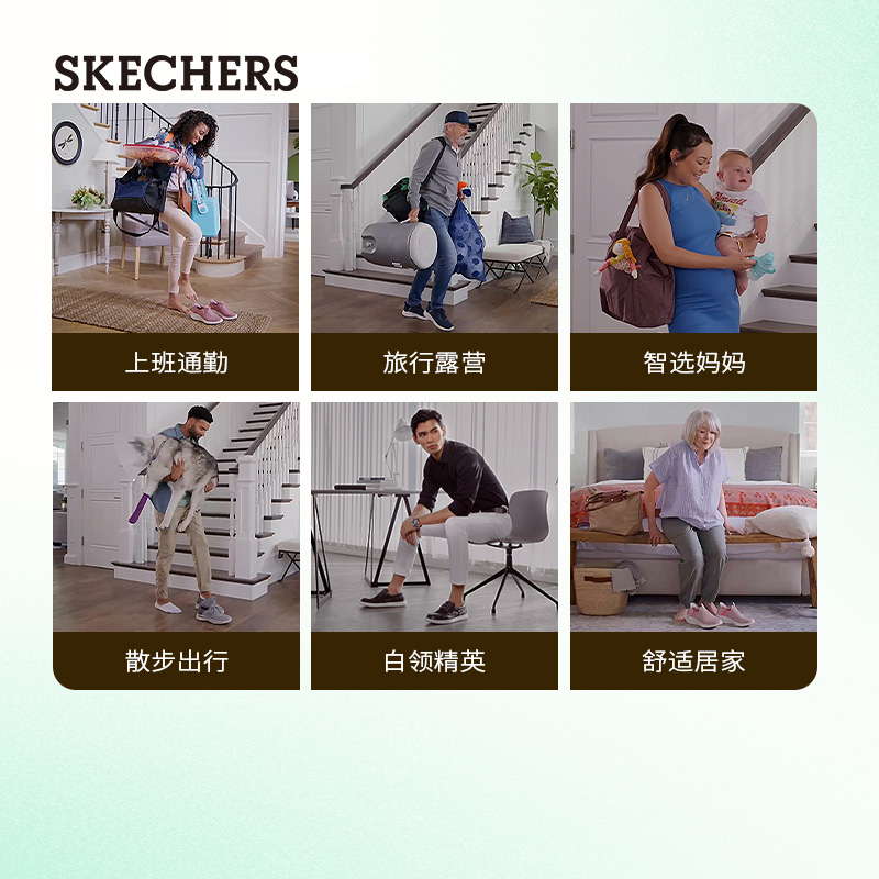 【闪穿鞋】Skechers斯凯奇Slip ins系列夏不弯腰一脚蹬休闲鞋女鞋 - 图3