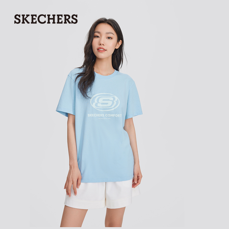 【成毅同款】Skechers斯凯奇2024年夏季新款男女同款T恤透气短袖-图3