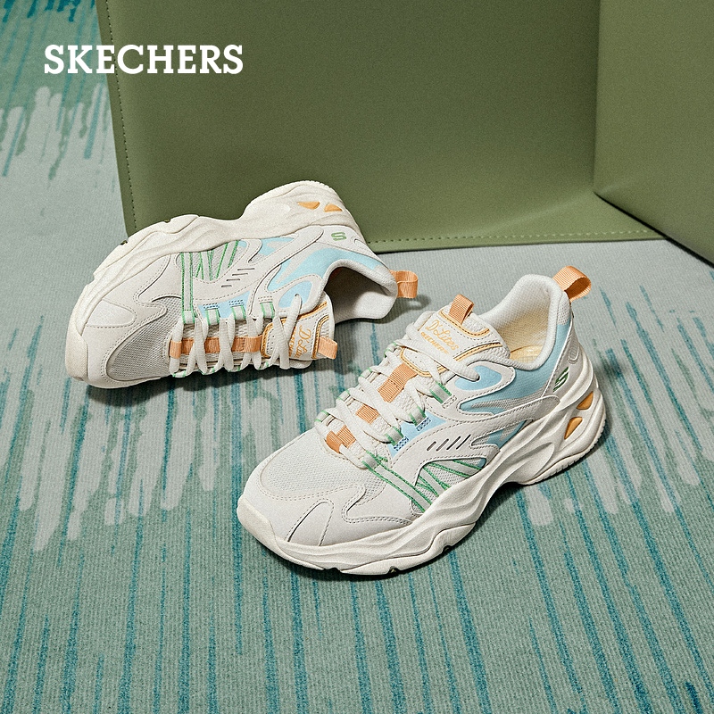 【明星同款】Skechers斯凯奇元气熊女男情侣同款春复古潮流老爹鞋 - 图3