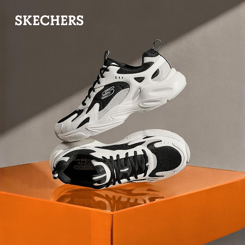 Skechers斯凯奇夏季复古拼接老爹鞋回弹缓震舒适休闲运动鞋男鞋 - 图1