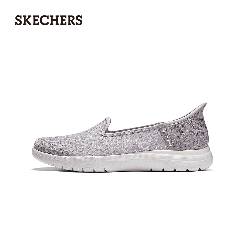 【闪穿鞋】Skechers斯凯奇孕妇鞋2024夏季新款一脚蹬透气蕾丝单鞋 - 图1