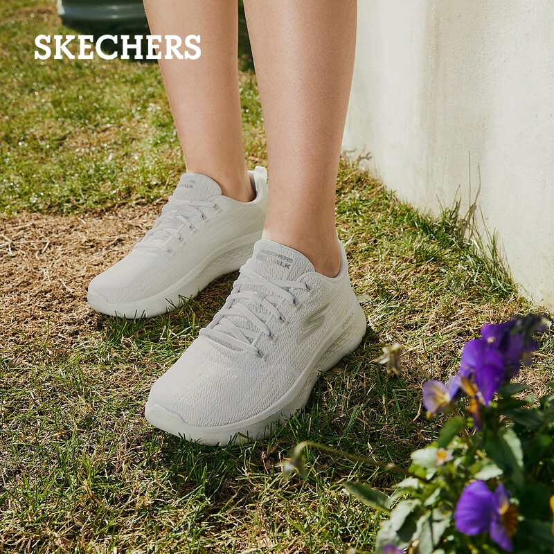 Skechers斯凯奇夏季舒适休闲鞋高回弹厚底室内健身运动鞋软底女鞋-图2