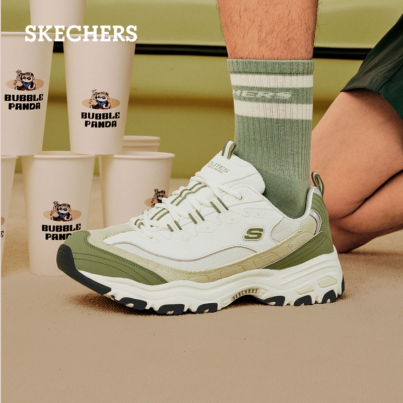 Skechers斯凯奇春夏男鞋奶茶熊猫鞋厚底增高老爹鞋轻质缓震运动鞋 - 图2