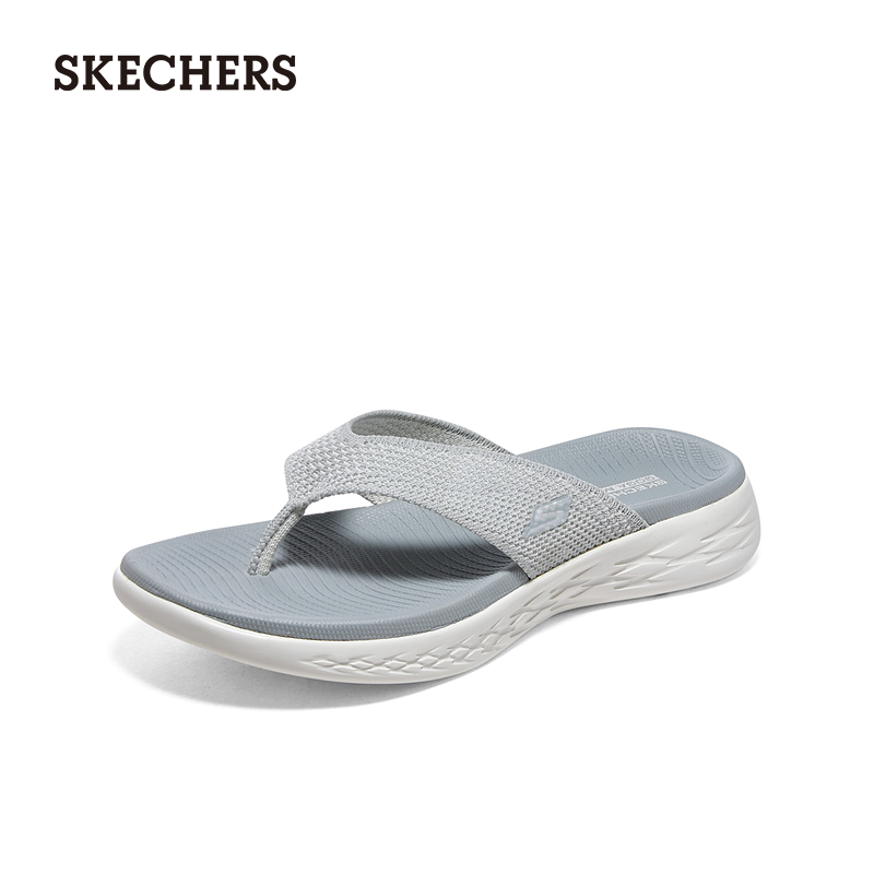 Skechers斯凯奇2024年夏季新款女鞋轻质拖鞋简约休闲外穿人字拖 - 图2
