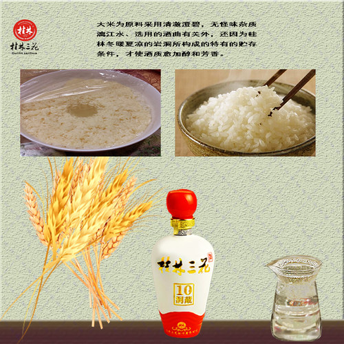 桂林三花酒52度10年洞藏米香型白酒500ml高度陈酿送礼盒整箱6瓶 - 图1