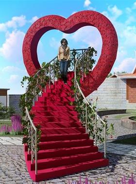 户外网红打卡拍照爱心藤椅花海座椅鸟巢吊椅酒店商场民宿装饰摆件