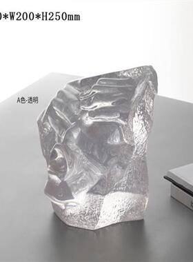 现代简约创意透明树脂雕塑摆件酒店家居客厅玄关轻奢软装高档艺术