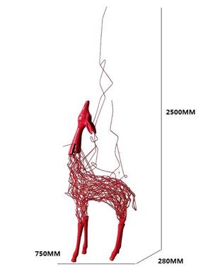 不锈钢镂空梅花鹿雕塑草坪园林酒店售楼部艺术装饰户外镂空鹿摆件