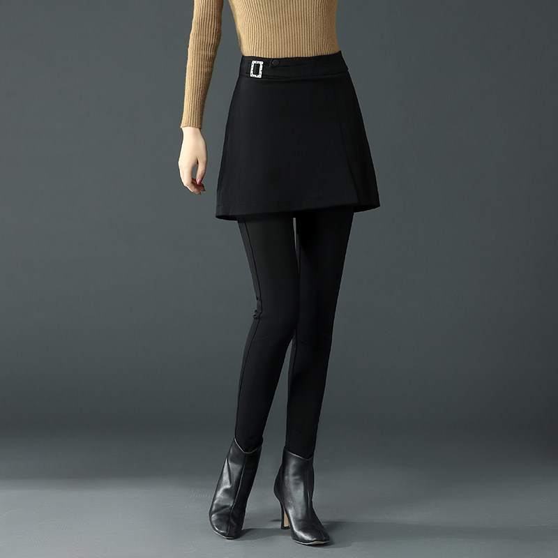 假两件高腰外穿2023春秋a字打底裤 紫碧萝打底裤