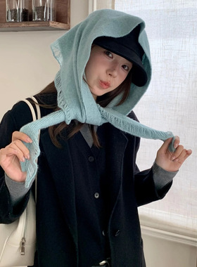 慵懒老钱风针织流苏披肩女早秋软