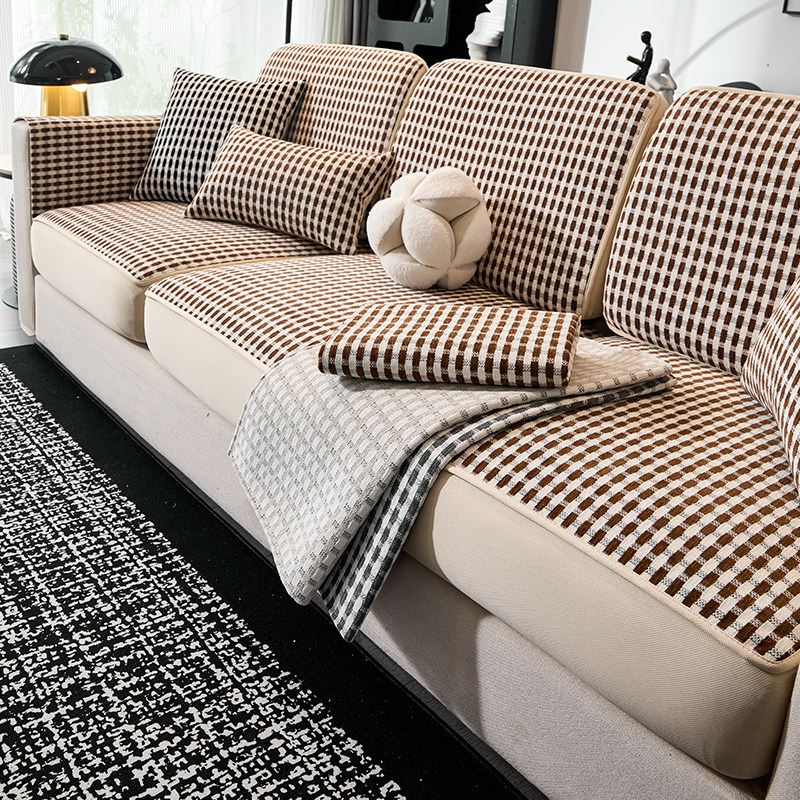 新款雪尼尔沙发笠四季通用防滑坐垫轻奢高档真皮老式沙发套盖布巾,淘宝优惠券,粉丝福利购,淘宝优惠卷