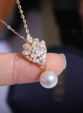 DIY珍珠配件微镶吊坠项坠空托