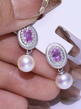 DIY配件S925纯银珍珠耳钉空托