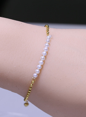 DIY配件S925纯银珍珠手链空托