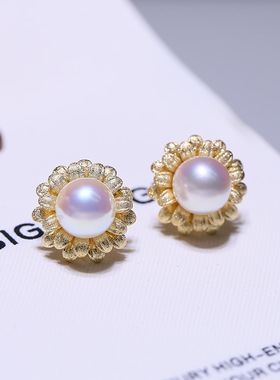 DIY配件S925纯银珍珠耳钉吊坠扣