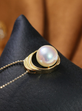 DIY配件 S925纯银简约珍珠吊坠空托配饰 经典项坠银托半成品10-11