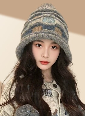 美拉德女加绒保暖护耳雷锋帽