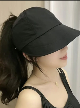 爆款升级版可挂口罩显脸小遮阳帽