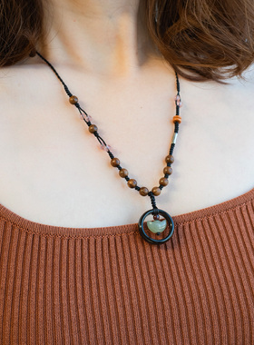 心怀诗意|原创和田玉项链锁骨链元宝手工编绳百搭简约文艺新中式