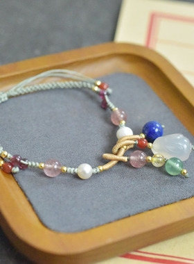 白玉髓小兔手链新中式