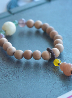 「关山月」手链桃木原创